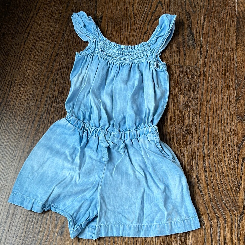 Denim romper from anthropologie